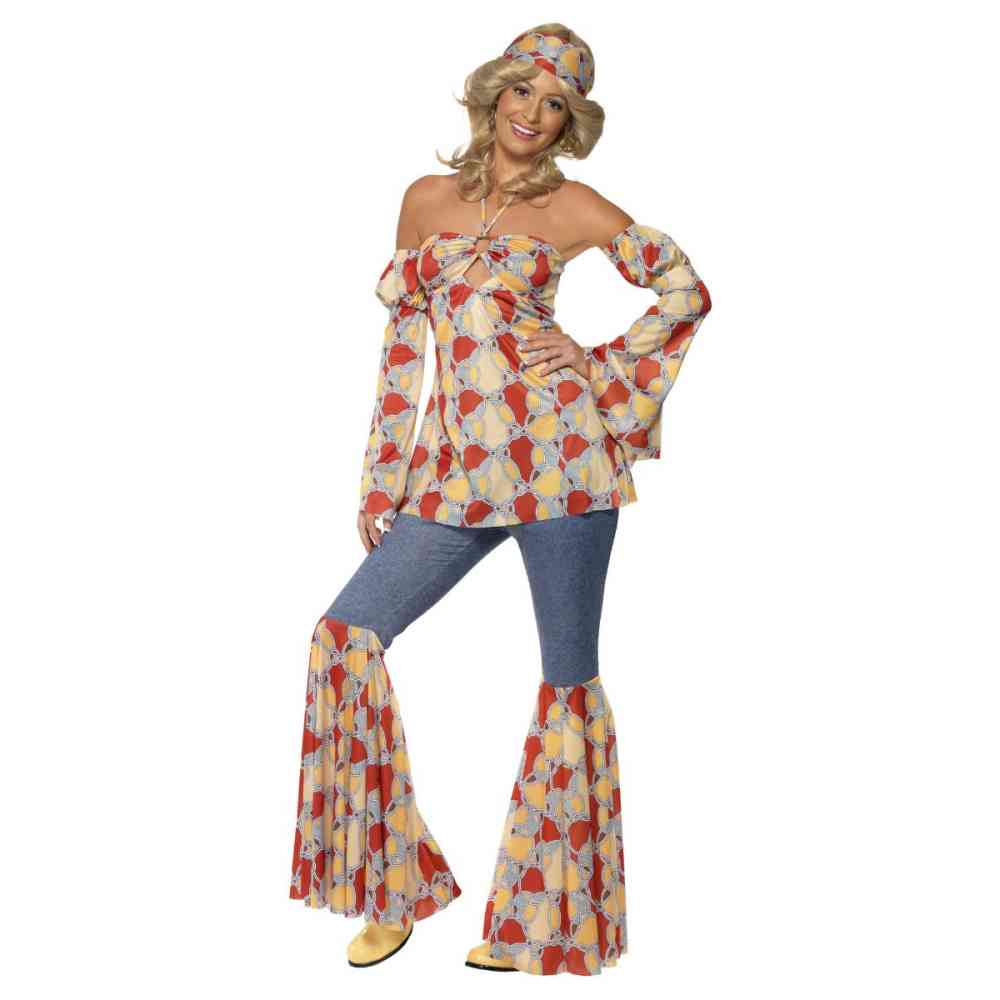 Smiffys - Vintage Hippy 70s Kostuum - Multicolours